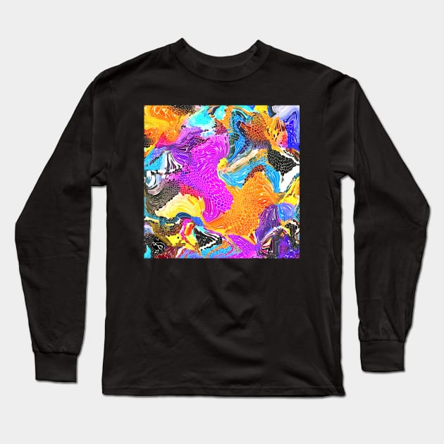 Stocksom Swirls of Colour 1 Long Sleeve T-Shirt by stocksomart